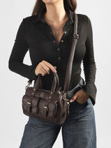 Sac Bandouli�re Bride Lulu castagnette Marron bride BADER-vue-porte