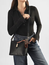Sac Bandouli�re Fermoir Lulu castagnette Noir fermoir BALKYS-vue-porte