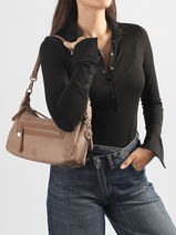 Sac Port� �paule Zip Lulu castagnette Beige zip BARRY-vue-porte