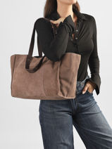Sac Port� �paule Ava Cuir Pieces Beige ava 17166656-vue-porte