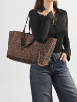 Sac Port� �paule Ava Cuir Pieces Marron ava 17166947-vue-porte
