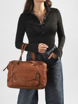 Sac Shopping Fatima Cuir Pieces Marron fatima 17090746-vue-porte