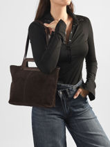 Sac Port� �paule Adeline Cuir Pieces Marron adeline 17166660-vue-porte