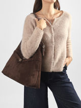 Sac Port� �paule Ella Polyester Guess Marron ella SG975401-vue-porte