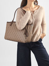 Schoudertas Lindsey Guess Beige lindsey SG974923-vue-porte
