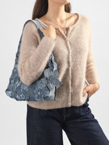 Sac Port� �paule Curio Coton Desigual Bleu curio 26WAXD19-vue-porte