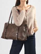 Schoudertas Half Logo Desigual Bruin half logo 26WAXPAF-vue-porte
