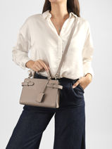 Sac � Main S Emilie Cuir Le tanneur Beige emily PB328670-vue-porte