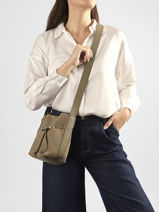 Longchamp Le roseau coulisse nubuck Handtas Bruin-vue-porte