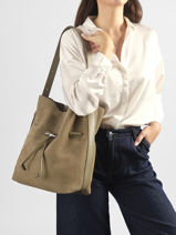 Longchamp Le roseau coulisse nubuck Sac port� main Marron-vue-porte