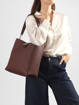 Longchamp Le roseau Schoudertas Rood-vue-porte