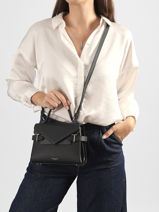 Cross Body Tas S Emilie Leder Le tanneur Zwart emily TEMI1003-vue-porte