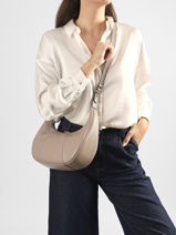Sac Bandouli�re Juliette Cuir Le tanneur Beige juliette TJET1402-vue-porte