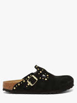 Slippers Uit Leder Birkenstock Zwart women 1030491