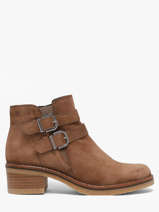 Enkellaarsjes Met Hak Uit Leder Dorking Beige women CA