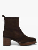 Bottines � Talon En Cuir Dorking Marron women CA