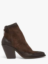 Santiags � Talon En Cuir Metisse Marron women XD2416