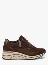 Sneakers Semelle Compens�e En Cuir Remonte Marron women 25
