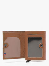 Porte-cartes Cuir Etrier Marron madras EMAD5020-vue-porte