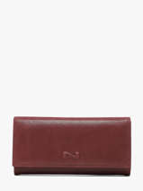Portefeuille Glossy Cuir Nubuck Nathan baume Rouge dynasty NG