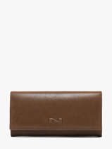 Portefeuille Glossy Cuir Nubuck Nathan baume Marron dynasty NG