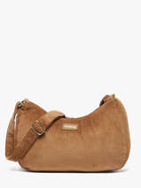 Cross Body Tas Velours Ribfluweel Hindbag Bruin velours V