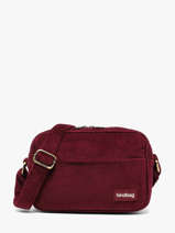 Sac Bandouli�re Nino Velours Hindbag Rouge velours V