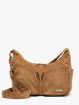 Cross Body Tas Velours Ribfluweel Hindbag Bruin velours V
