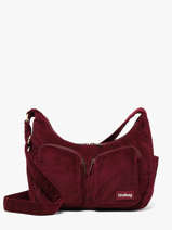 Sac Bandouli�re Velours Velours C�tel� Hindbag Rouge velours V