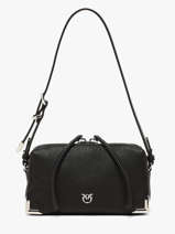Sac Bandouli�re Mini Bauletto Cuir Pinko Noir love bag soft 6967A3CX
