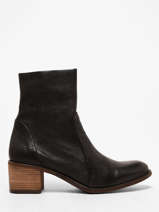 Bottines � Talon En Cuir Aliwell Noir women A220003
