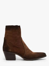 Enkellaarsjes Met Hak Uit Leder Metisse Bruin women GA11