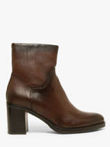 Bottines � Talon En Cuir Mjus Marron women N31204