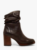 Bottines � Talon En Cuir Mjus Marron women P96227
