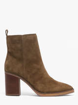 Enkellaarsjes Met Hak Uit Leder Another trend Groen women 56281111
