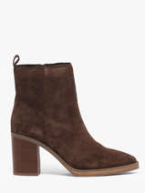 Enkellaarsjes Met Hak Uit Leder Another trend Bruin women 56281161