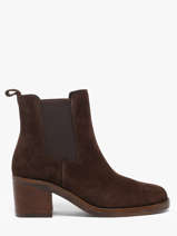 Enkellaarsjes Met Hak Uit Leder Another trend Bruin women 56341161