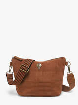 Sac Bandouli�re Velours Le voyage en panier Beige velours AHP304