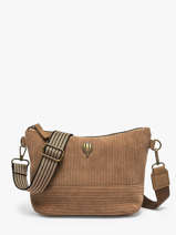 Cross Body Tas Velours Le voyage en panier Beige velours AHP304