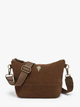 Sac Bandouli�re Velours Le voyage en panier Marron velours AHP304
