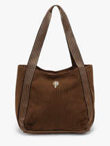 Schoudertas Velours Le voyage en panier Bruin velours AHP308
