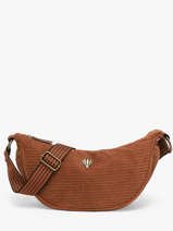 Sac Bandouli�re Velours Le voyage en panier Marron velours AHP307