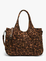 Sac Port� �paule Et Bandouli�re Leopardo Mandoline Marron leopardo L