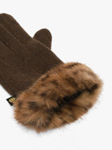 Handschoenen Met Luipaardboord Le voyage en panier Bruin accessoires AHG004-vue-porte