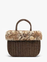 Mand M Doudou Met Luipaardprint Le voyage en panier Beige doudou M
