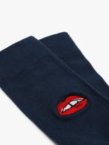 Chaussettes Besocks Bleu socks women E-vue-porte