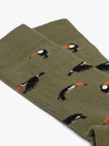 Chaussettes Besocks Vert socks men BETOUCAN-vue-porte