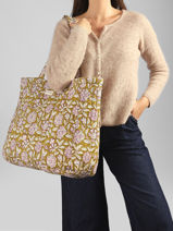 Sac Port� �paule A4 Cabas Cuir Byzantine Vert cabas CAR-vue-porte