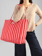 Sac Port� �paule A4 Cabas Coton Byzantine Rouge cabas PAC-vue-porte