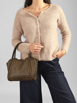 Sac Port� Main Studs Mandoline Vert studs 6732-vue-porte